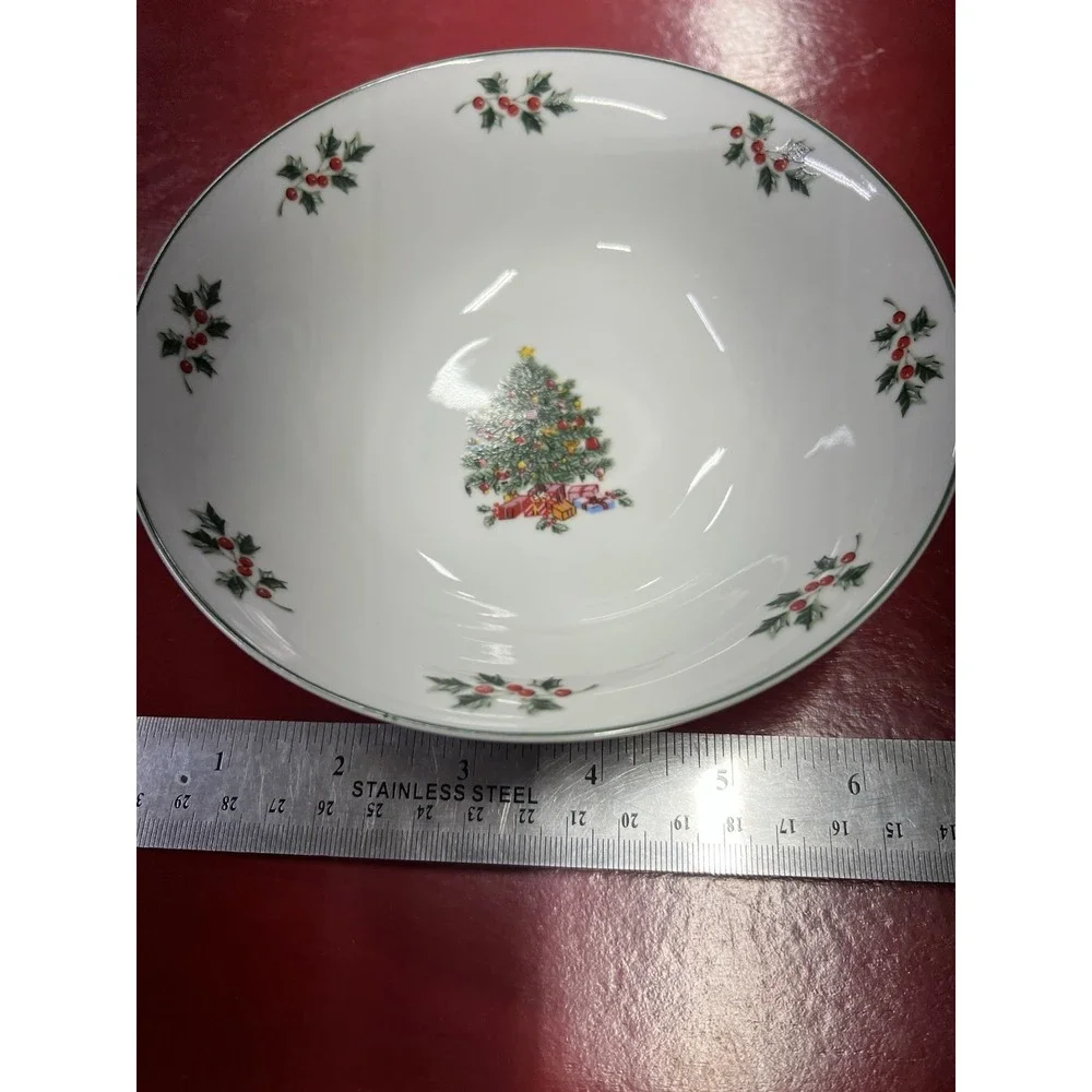 Gibson Christmas Tree Trimming Bowls Soup Cereal 6.5
